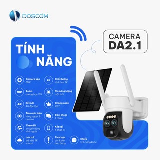 Camera năng lượng mặt trời DOSCOM DA2.1, camera 4G ngoài trời giám sát an ninh toàn cảnh 360°