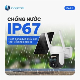 Camera năng lượng mặt trời DOSCOM DA2.1, camera 4G ngoài trời giám sát an ninh toàn cảnh 360°