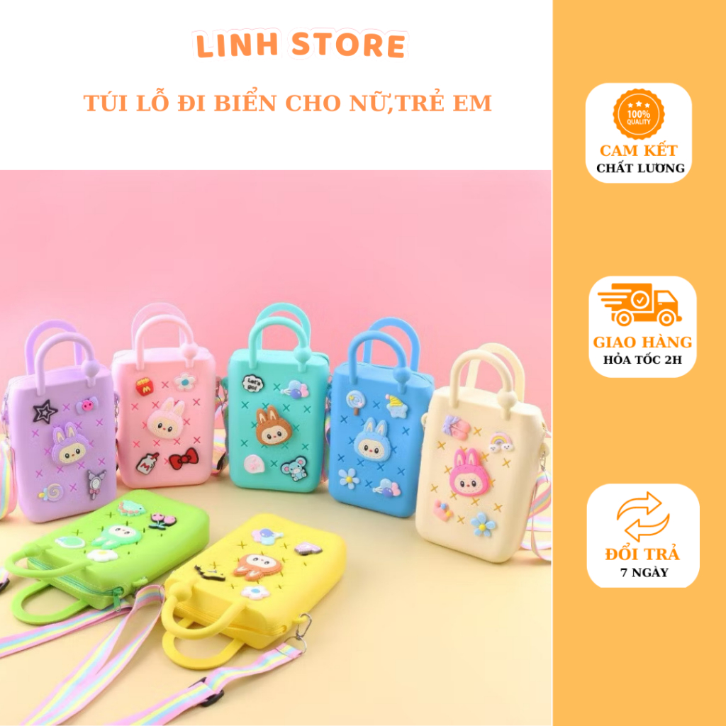 Túi Lỗ Đi Biển Có Lỗ Mùa Hè Thoáng Khí Di Động Nhẹ Cho Nữ Trẻ Em Mua Sắm Bãi Biển Ngoài Trời