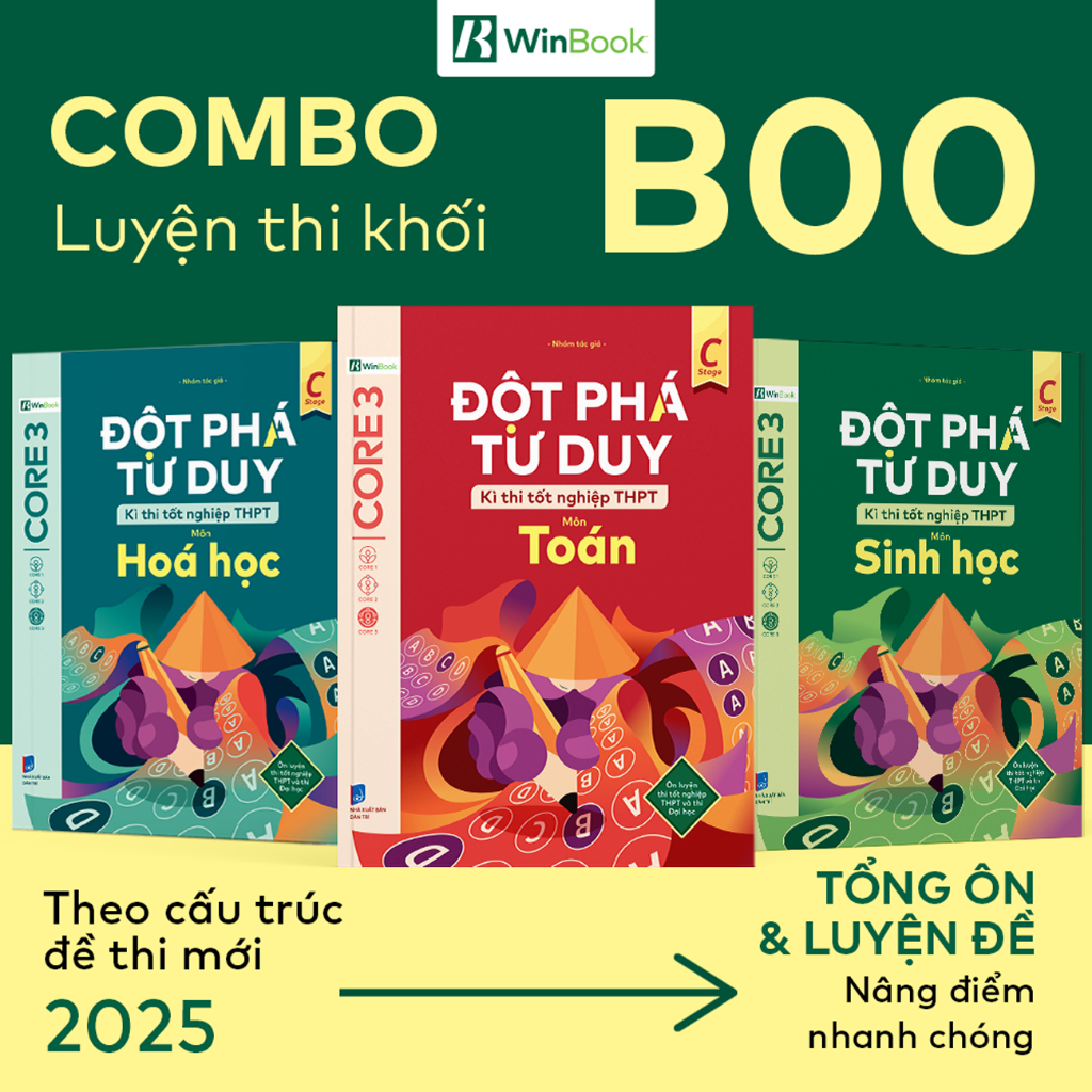 Ảnh Bộ 3 cuốn sách Đột phá tư duy kì thi tốt nghiệp THPT môn Toán, Hoá, Sinh 1