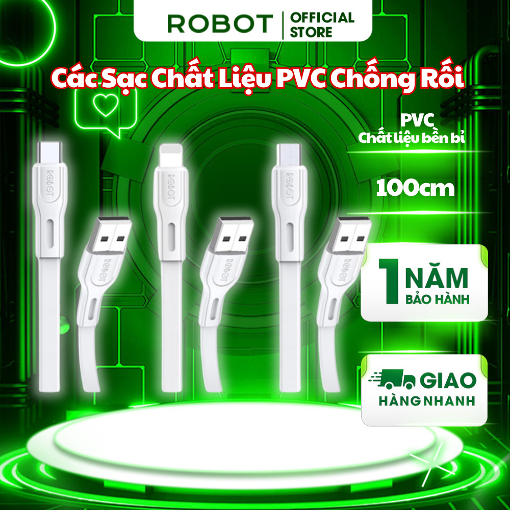 Ảnh Cáp Sạc ROBOT RDL100s/RDC100s/RDM100s Chất Liệu PVC Chống Rối 1