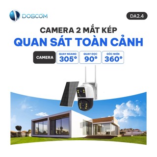Camera ngoài trời 4G DOSCOM DA2.4 sử dụng năng lượng mặt trời, giám sát an ninh 360° , chống nước IP67, tặng kèm sim 4G