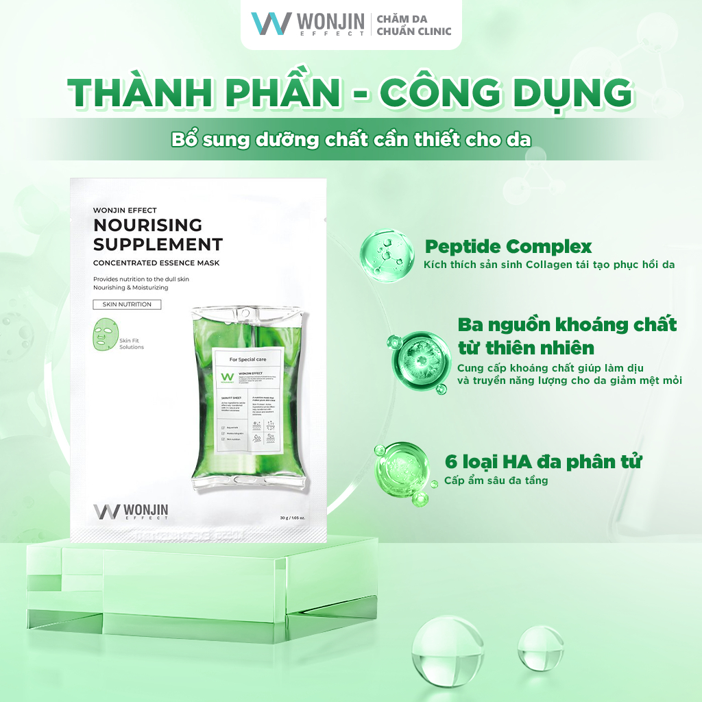 Ảnh Combo 10 Mặt Nạ Phục Hồi Chuyên Sâu WonJin Effect Nourising Supplement Mask 30g/miếng [B1] 1