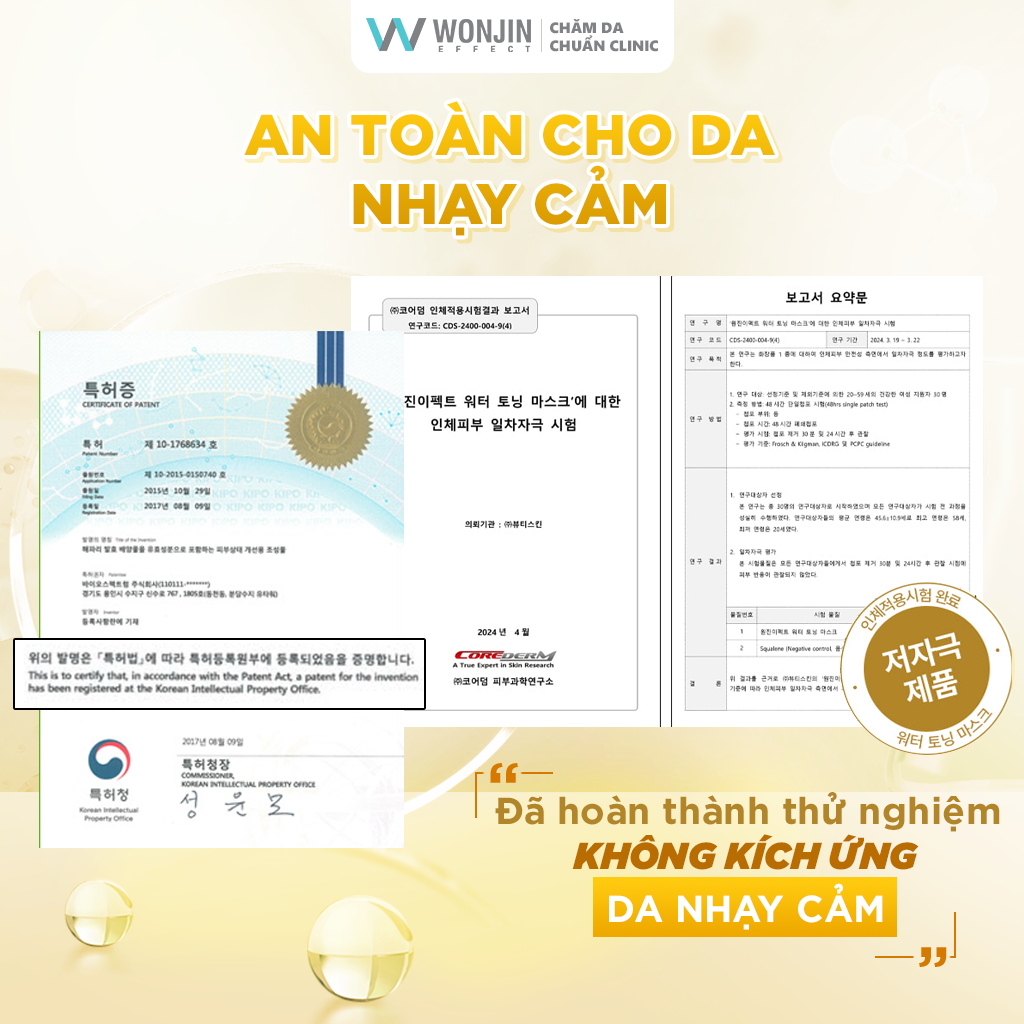Ảnh Combo 10 Mặt Nạ Dưỡng Trắng WonJin Effect Water Toning Mask 30g[KOL] 3