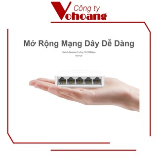 Switch Desktop 5 cổng 10/100Mbps Mercusys MS105 nhỏ gọn, kết nối ổn định