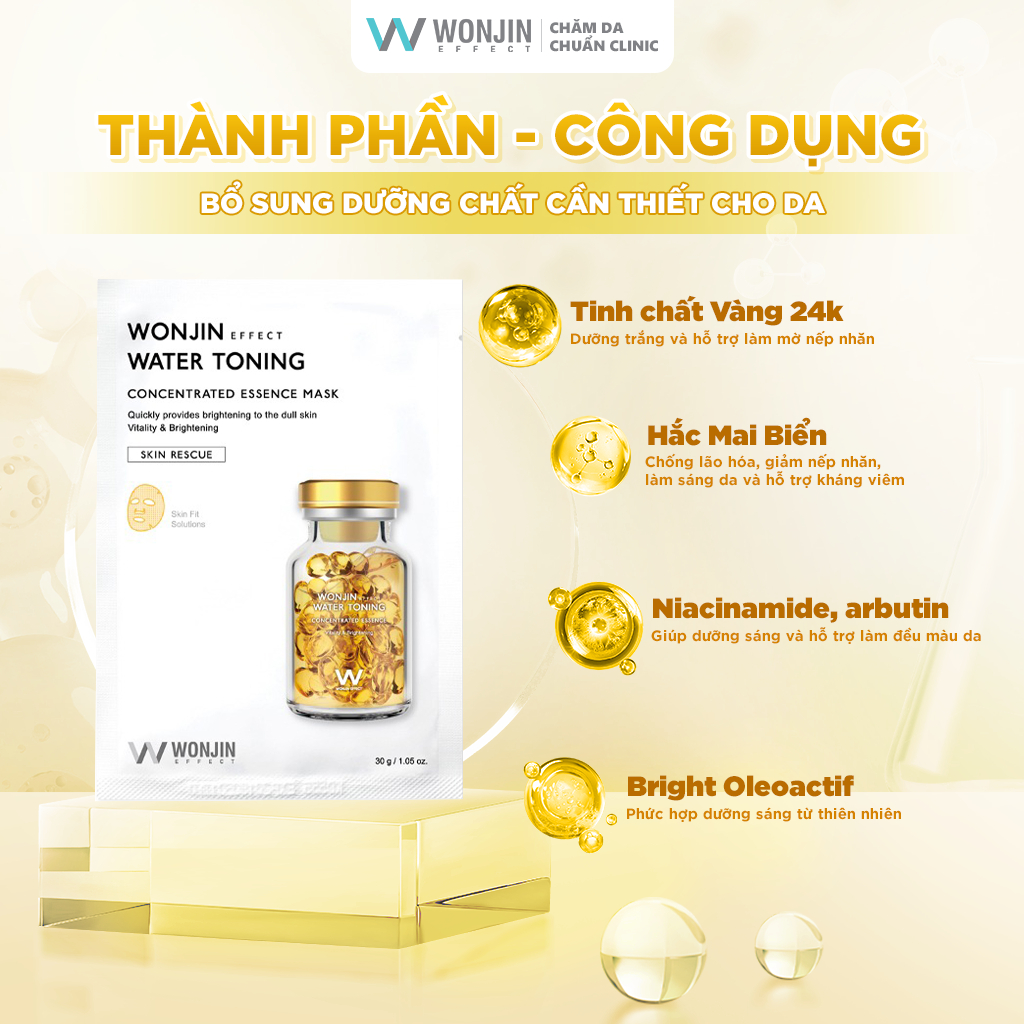 Ảnh Combo 10 Mặt Nạ Chăm Da Chuẩn Clinic MIX WonJin Effect 30g x10 [B1] 1