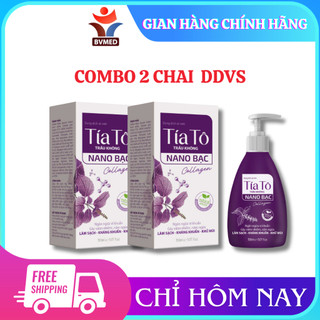 Dung Dịch Vệ Sinh Phụ Nữ Tía Tô, Nano Bạc, Collagen Chai 150ML [ Tím Tam Giác ] Mã 1