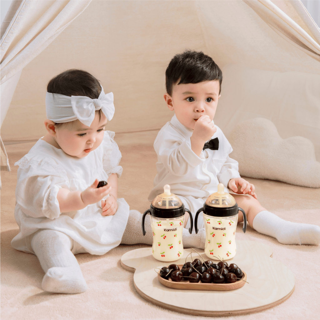 Bình Sữa Cho Bé Kamidi Gen 1 Chất Liệu PPSU Họa Tiết Cherry Dung Tích 210ml/300ml
