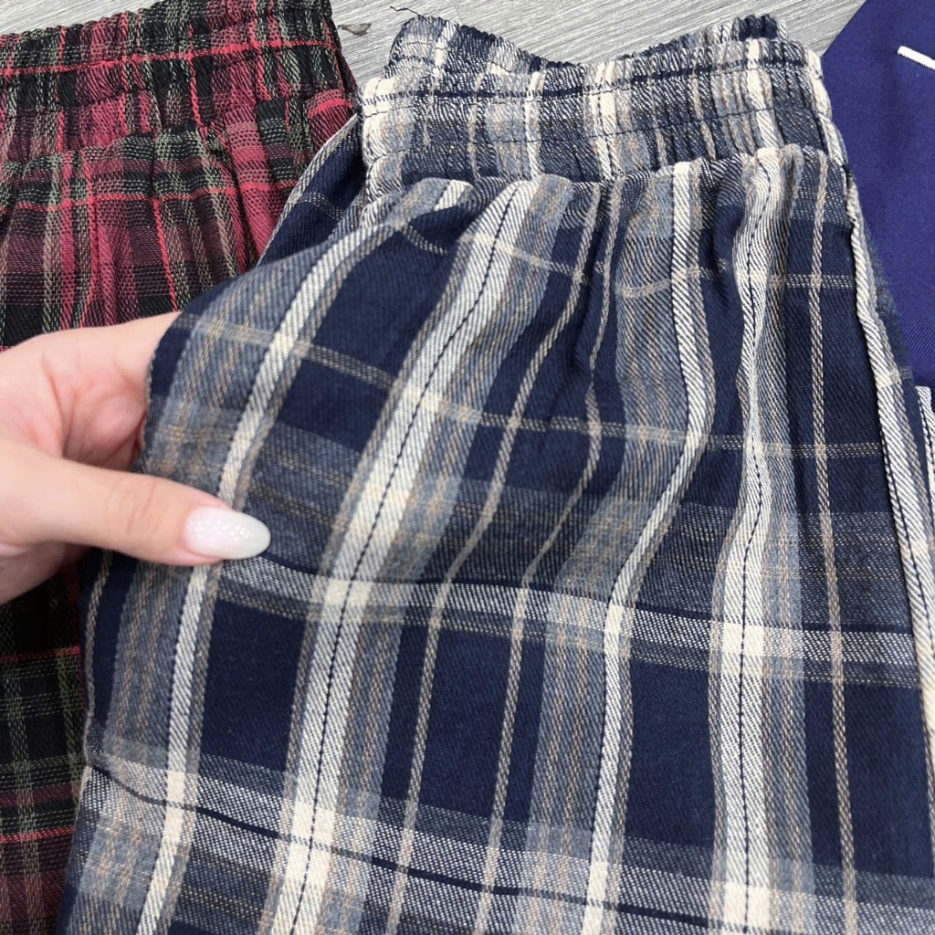 2026. Sét áo cotton tay cộc+ quần kẻ dáng lửng. Đủ size SMLXL 40kg- 70kg [THÊU NEW Y.RK- Q.LỬNG]