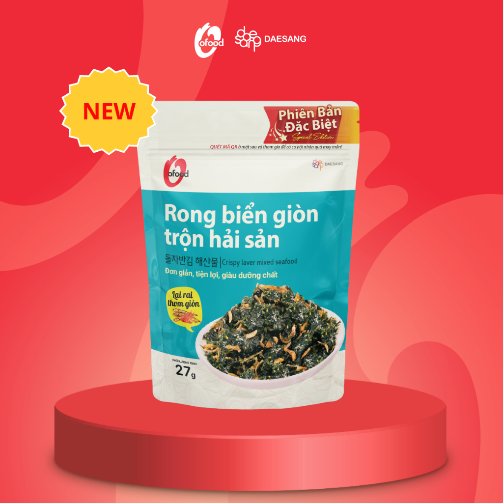 Ảnh Rong biển giòn trộn gia vị, khô gà, hải sản, hạt óc chó hạnh nhân O'Food 27g, đồ ăn vặt, trộn cơm 2