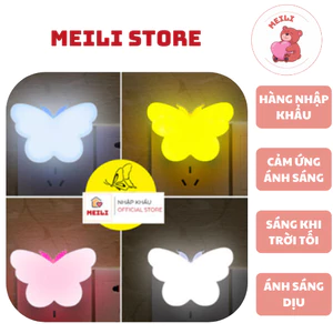 Đèn Ngủ Cắm Điện Mini Hình Bướm, Đèn Cảm Ứng Tự Động, Ánh Sáng Dịu Size 9cm MEILI STORE