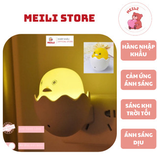 ( TẶNG SET 10 KHẨU TRANG) Đèn Ngủ Cắm Điện Mini Vỏ Trứng, Cảm Ứng Ánh Sáng Tự Động Ánh Sáng Dịu MEILI STORE