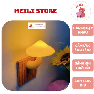 ( TẶNG SET 10 KHẨU TRANG) Đèn Ngủ Cắm Điện Mini Hình Nấm, Cảm Ứng Tự Đổi Màu, Tiết Kiệm Điện Năng, Ánh Sáng Dịu