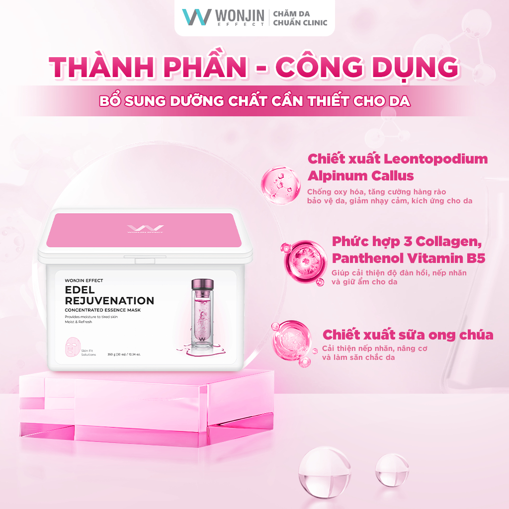 Ảnh Hộp 30 Mặt Nạ Giúp Dưỡng Da Chuẩn Clinic Mỗi Ngày WonJin Effect Mask 350g (hộp 30 Mask) 3