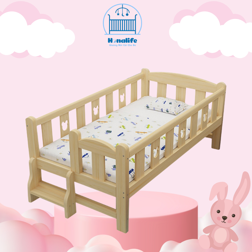 [GIƯỜNG + ĐỆM +GA] GIƯỜNG GỖ CHO BÉ KT:200x100x40cm -GIƯỜNG GỖ THÔNG CHO BÉ,KHÔNG SƠN AN TOÀN CHO BÉ