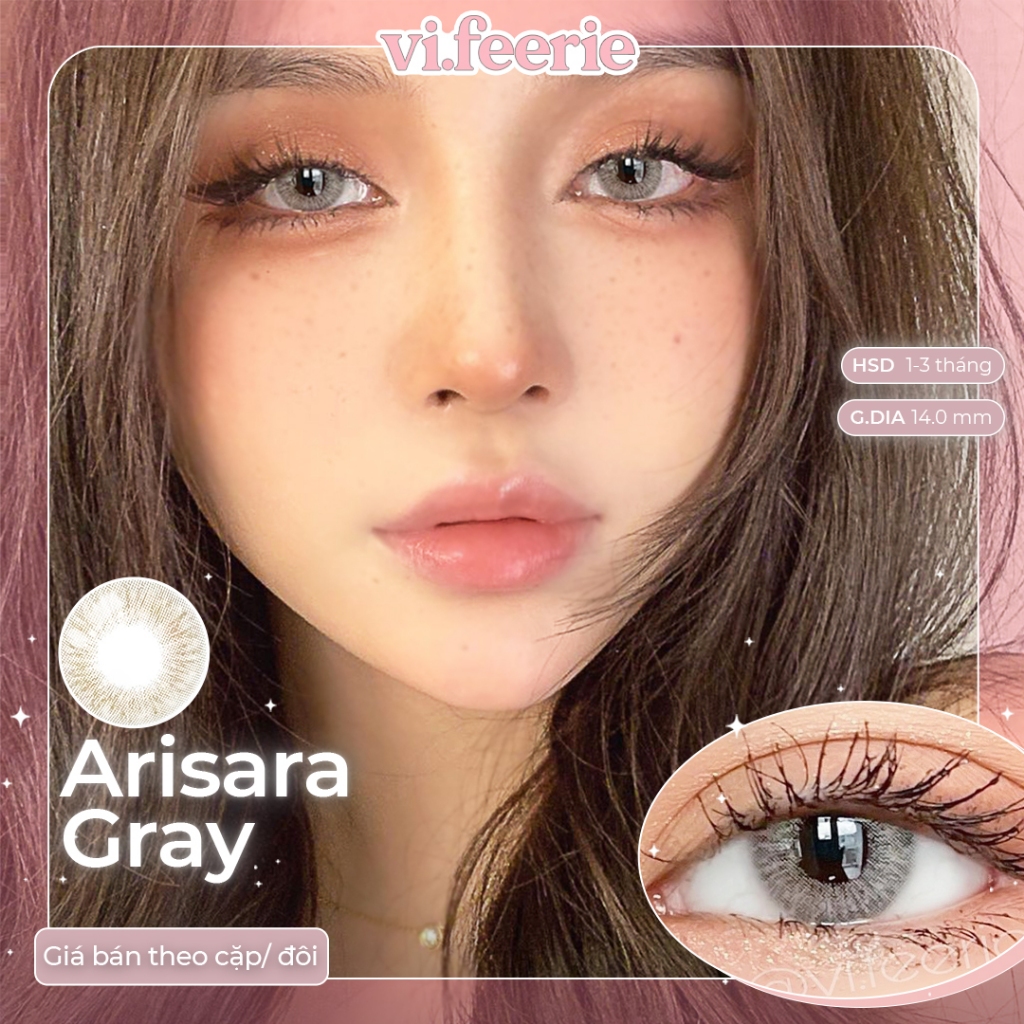 Kính áp tròng (lens) xám rêu Arisara Gray full độ-VF Lens | Shopee Việt Nam