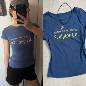 Áo thun baby tee xanh than cổ tròn chữ vàng SCULPTOR và hồng ngôi sao chất thun co giãn ABBT024 - Tiktik