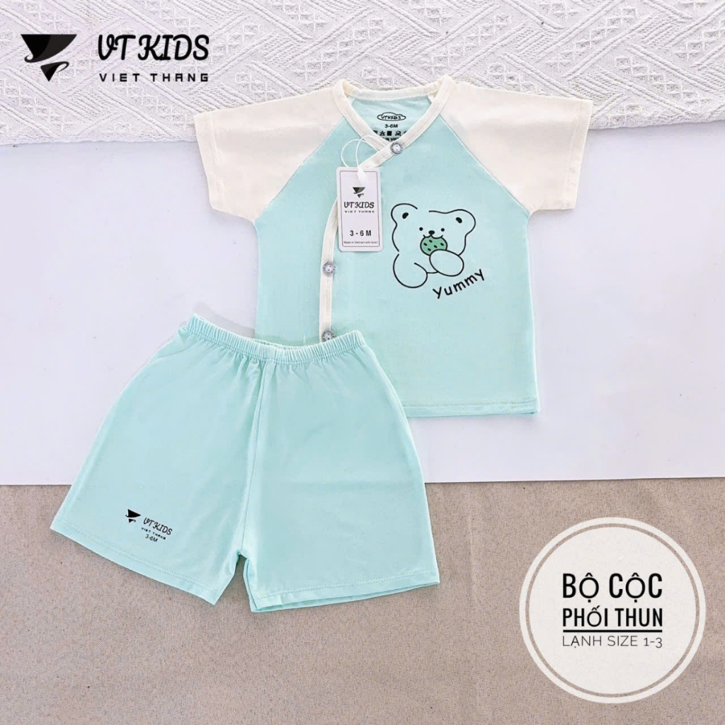 Set 2/3 Bộ Quần áo sơ sinh cộc tay VT thun lạnh hàn quốc cho bé sơ sinh trai gái 0-9 tháng [CL03] Đậu Đậu Store