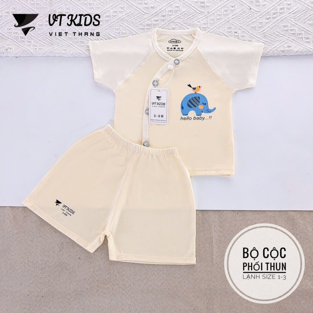 Set 2/3 Bộ Quần áo sơ sinh cộc tay VT thun lạnh hàn quốc cho bé sơ sinh trai gái 0-9 tháng [CL03] Đậu Đậu Store