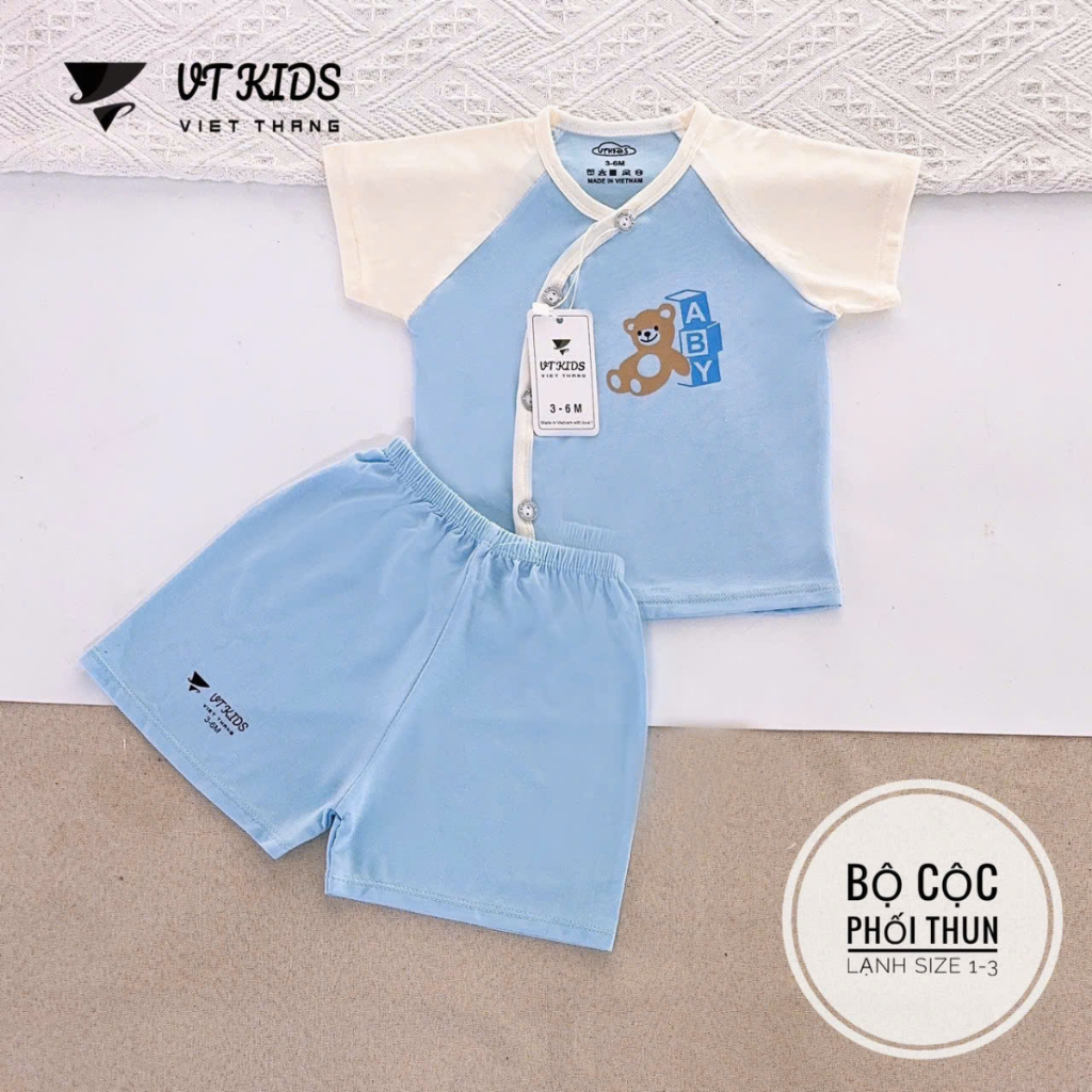 Set 2/3 Bộ Quần áo sơ sinh cộc tay VT thun lạnh hàn quốc cho bé sơ sinh trai gái 0-9 tháng [CL03] Đậu Đậu Store