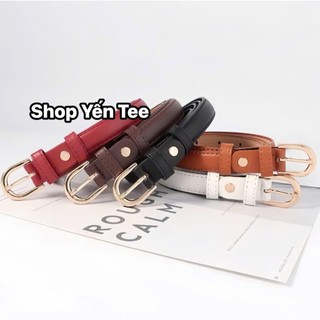 Dây thắt lưng nữ bản nhỏ Yến Tee Shop chất da PU cao cấp khóa kim loại phong cách #1024 mới hiện đại