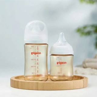 Bình sữa Thuỷ Tinh / PP Plus/ PPSU Plus Pigeon Softouch thế hệ III cổ rộng 160ml/240ml