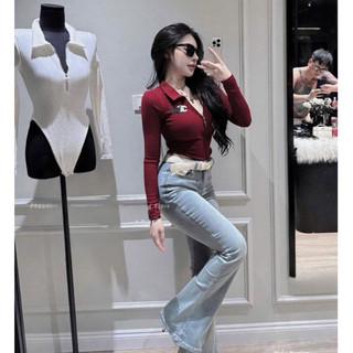Áo body suits cổ bè kèm tang mix đồ siu chảnh
