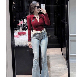 Áo body suits cổ bè kèm tang mix đồ siu chảnh