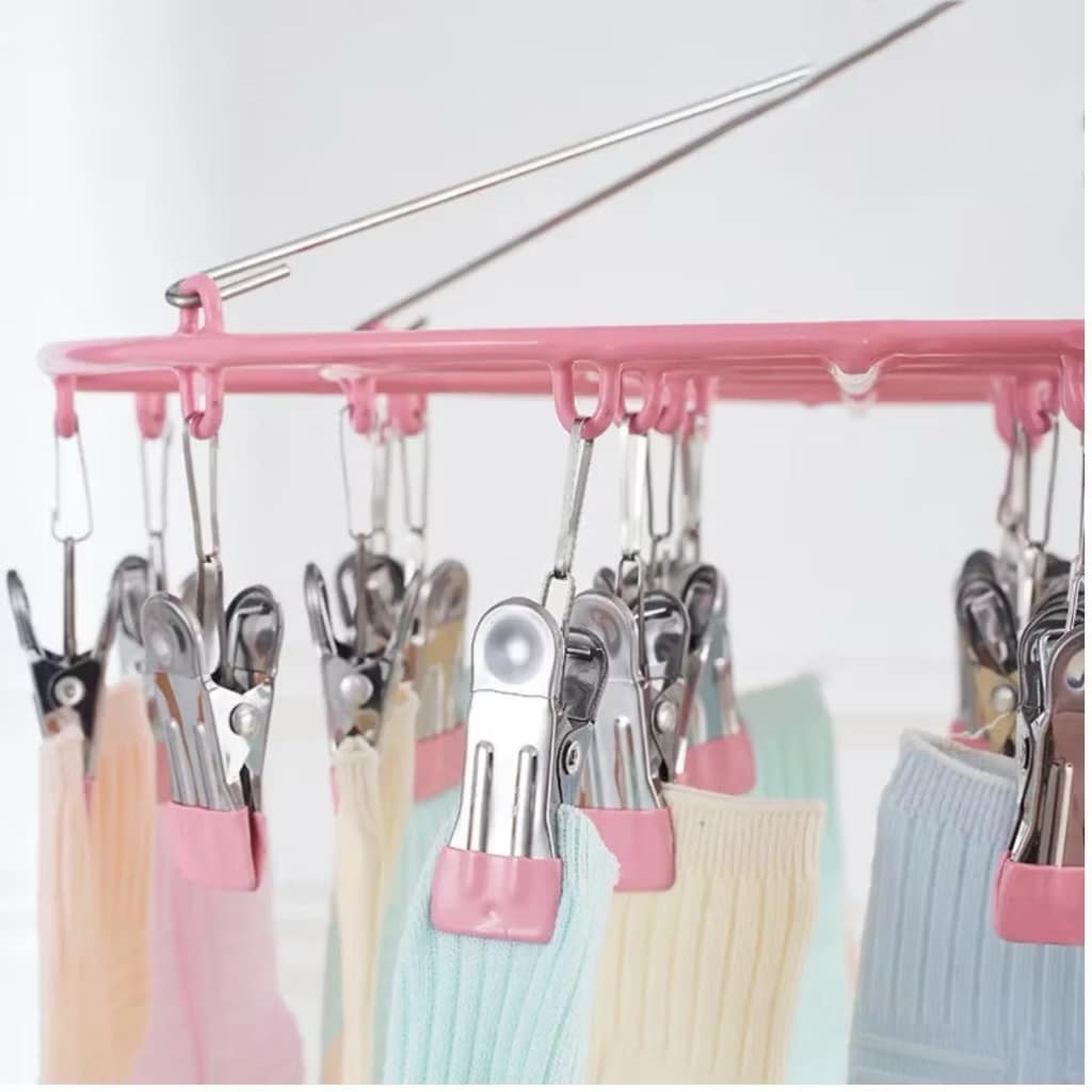 MÓC CHÙM PHƠI ĐỒ CÓ KẸP HÌNH TRÒN TIỆN LỢI - 24 KẸP