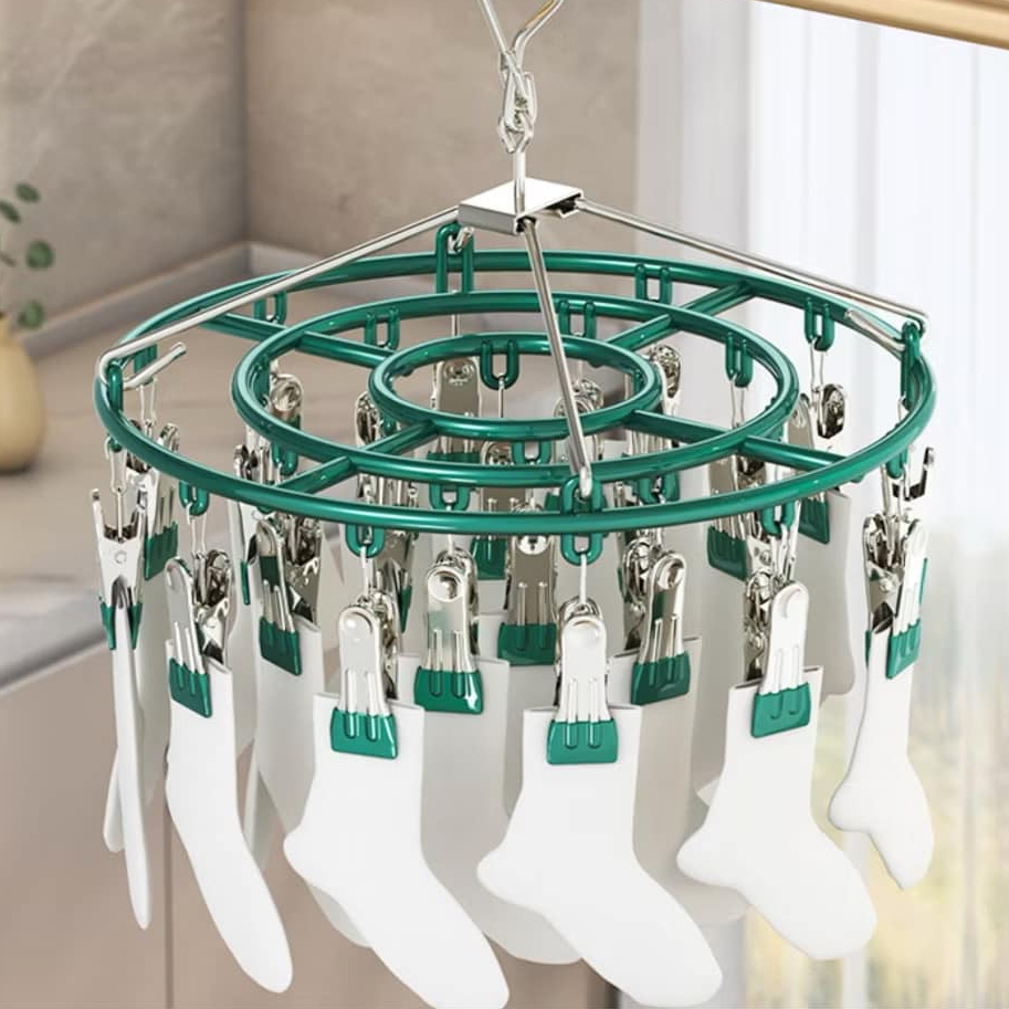 MÓC CHÙM PHƠI ĐỒ CÓ KẸP HÌNH TRÒN TIỆN LỢI - 24 KẸP