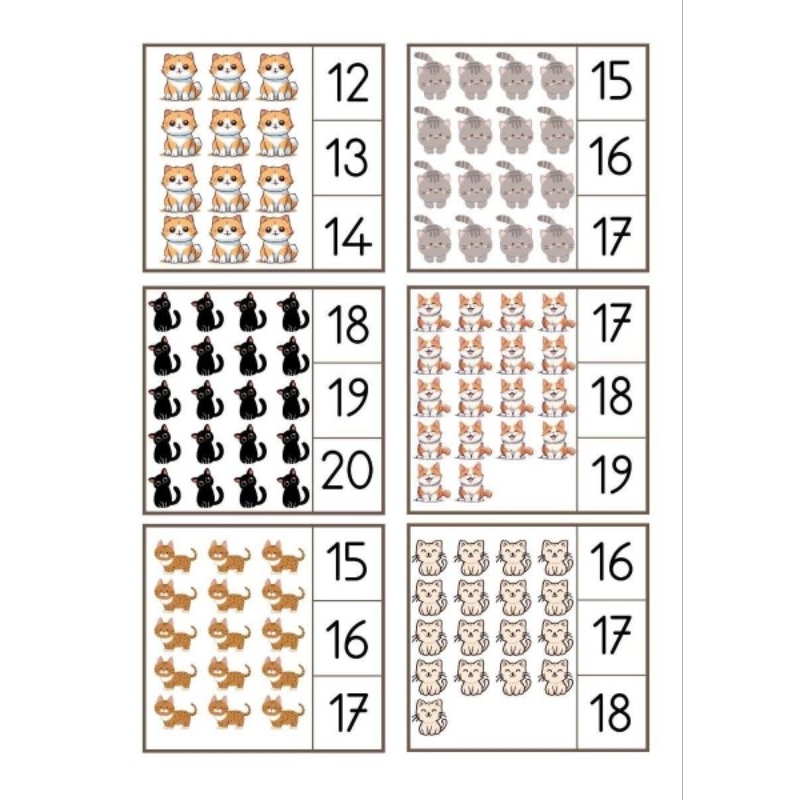 Bộ 20 tờ học liệu Montessori giúp làm quen.với toán, tập đếm, rèn luyện tư duy, nhận biết số đếm