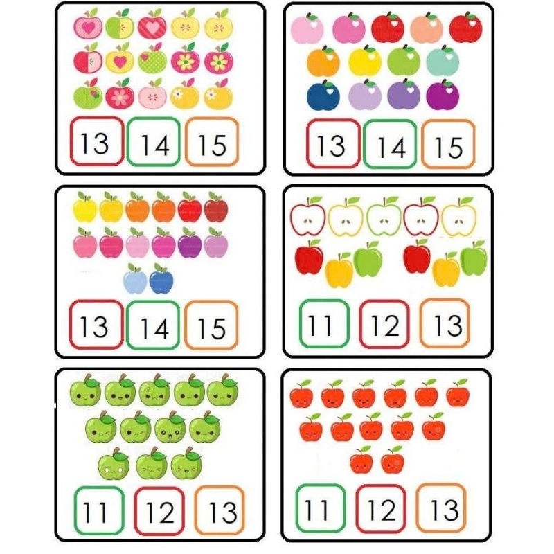 Bộ 20 tờ học liệu Montessori giúp làm quen.với toán, tập đếm, rèn luyện tư duy, nhận biết số đếm