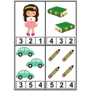 Bộ 20 tờ học liệu Montessori giúp làm quen.với toán, tập đếm, rèn luyện tư duy, nhận biết số đếm