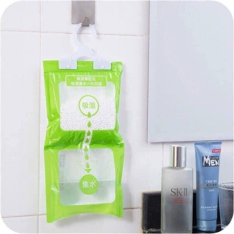 TÚI HÚT ẨM TREO TỦ QUẦN ÁO, TREO PHÒNG CÓ TÚI CHỨA 500ML SIÊU TIỆN LỢI