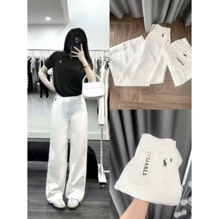 Quần jean bò ống rộng suông xuông nữ jeans cạp cao phong cách style ms14