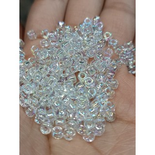 hạt cườm nhựa 2-4mm màu trong xà cừ đính kết, xâu vòng, làm trang sức... QNshop