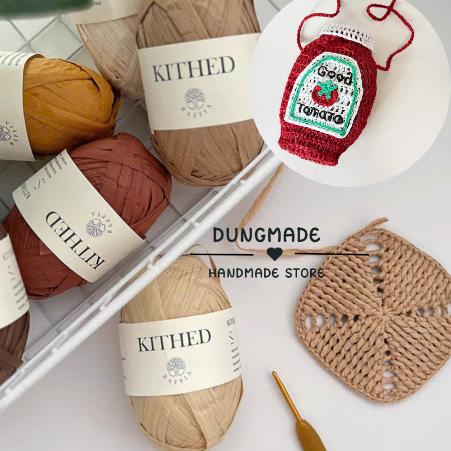Sợi cọ raffia sợi cọ mềm KITHED móc mũ móc túi không đau tay Dungmade ...