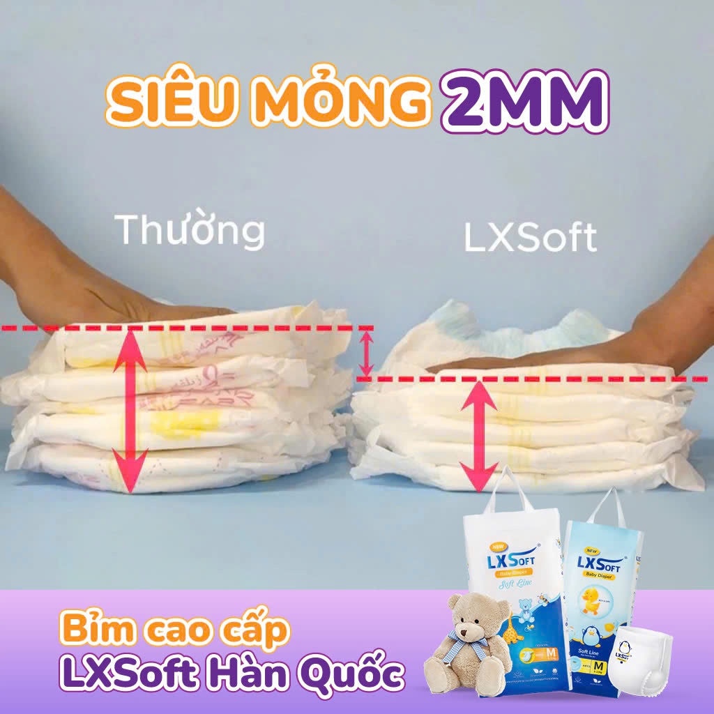 [ Mua 2 Tặng 1 ] Combo 2 Bỉm/ Tã quần dán LXSoft Hàn Quốc mềm mỏng, thoáng khí, Không hăm tã, Bỉm organic, Không hằn da