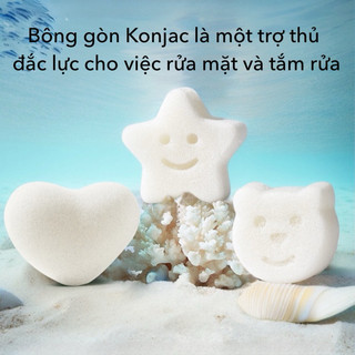 Bông tắm bọt biển Konjac cho bé sơ sinh siêu mềm mại