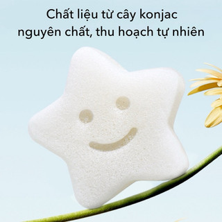 Bông tắm bọt biển Konjac cho bé sơ sinh siêu mềm mại