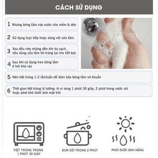 Bông tắm bọt biển Konjac cho bé sơ sinh siêu mềm mại