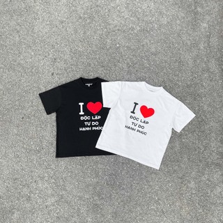 Áo Thun Tay Ngắn Form Boxy I LOVE '' ĐỘC LẬP-TỰ DO-HẠNH PHÚC" / FURISTIC®