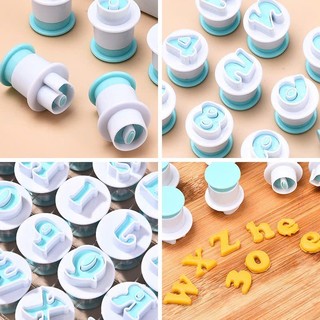 Khuôn chữ và số bằng nhựa có lò xo dùng trong trang trí bánh, đất sét, DIY, đồ handmade...