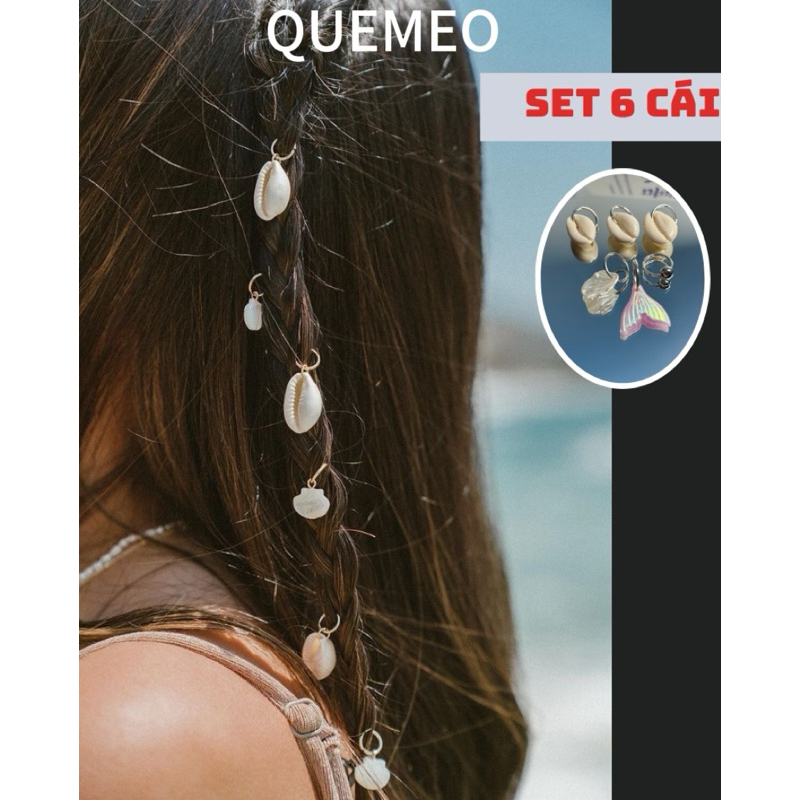 Set 6 10 30 90 Nẹp tóc Dread Locks màu vàng bạc Phụ Kiện tóc cá tính Hiphop QUEMEO
