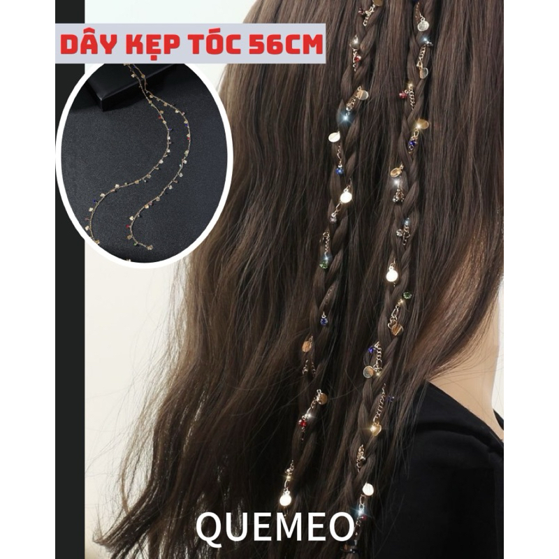 Set 6 10 30 90 Nẹp tóc Dread Locks màu vàng bạc Phụ Kiện tóc cá tính Hiphop QUEMEO