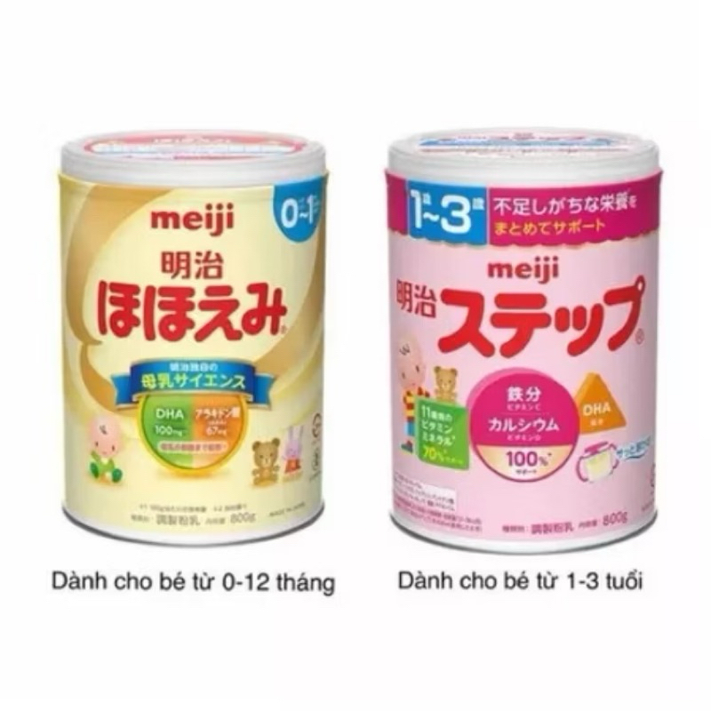 Sữa bột Meiji lon 800gr số 0 (0-12 tháng) và số 9 (từ 1-3 tuổi) nội địa Nhật chính hãng date mới
