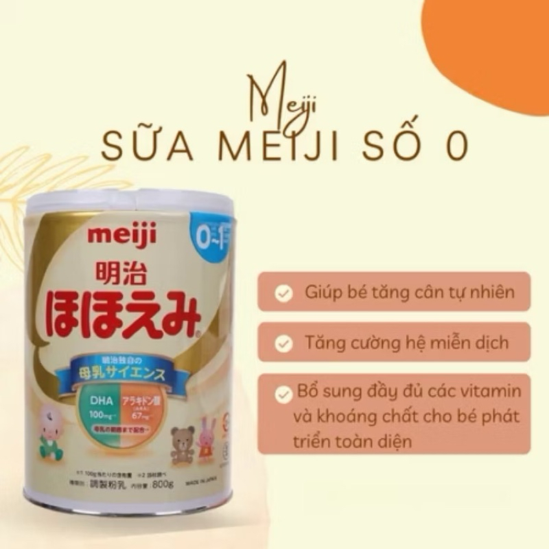 Sữa bột Meiji lon 800gr số 0 (0-12 tháng) và số 9 (từ 1-3 tuổi) nội địa Nhật chính hãng date mới