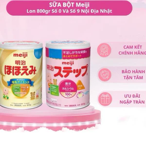 Sữa bột Meiji lon 800gr số 0 (0-12 tháng) và số 9 (từ 1-3 tuổi) nội địa Nhật chính hãng date mới