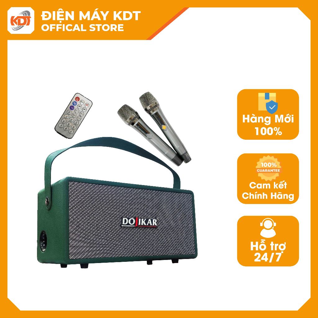 Loa xách tay Dojikar Z-240 kết nối bluetooth, AUX, USB, thẻ nhớ - tặng kèm 2 micro không dây - KDT89