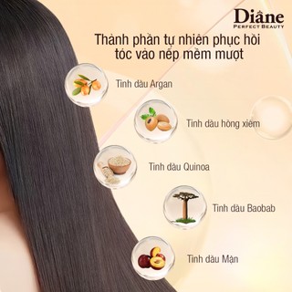 Bộ dầu gội xả giữ nếp tóc thẳng mượt cho tóc bông xù khô cứng Moist Diane Extra Smooth & Straight